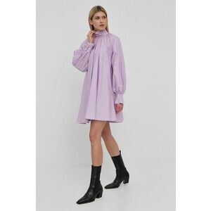 Bavlnené šaty Custommade fialová farba, mini, oversize vyobraziť