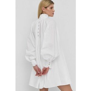Bavlnené šaty Custommade biela farba, mini, oversize vyobraziť