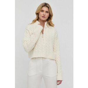 Vlnený sveter Custommade dámsky, béžová farba, vyobraziť