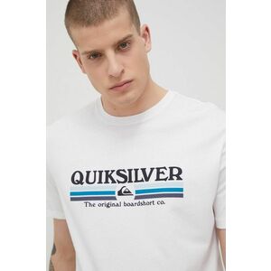 Bavlnené tričko Quiksilver biela farba, s potlačou vyobraziť