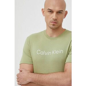 Bavlnené tričko Calvin Klein zelená farba, s potlačou vyobraziť