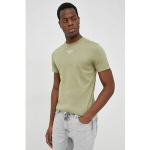 Bavlnené tričko Calvin Klein Jeans zelená farba, s potlačou vyobraziť