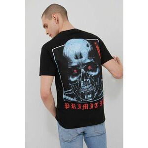 Bavlnené tričko Primitive X Terminator čierna farba, s potlačou vyobraziť