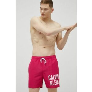 Plavkové šortky Calvin Klein ružová farba vyobraziť