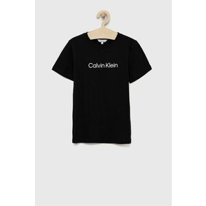Detské bavlnené tričko Calvin Klein Jeans čierna farba, s potlačou vyobraziť