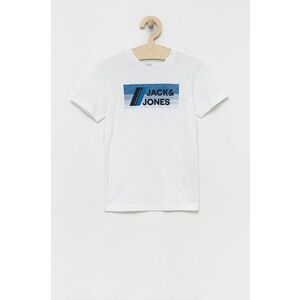 Detské bavlnené tričko Jack & Jones biela farba, s potlačou vyobraziť