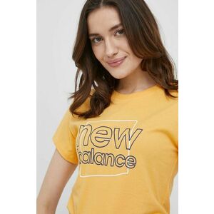 Tričko New Balance WT21801VAC dámsky, žltá farba, vyobraziť