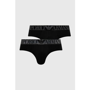 Slipy Emporio Armani Underwear (2-pak) pánske, čierna farba vyobraziť