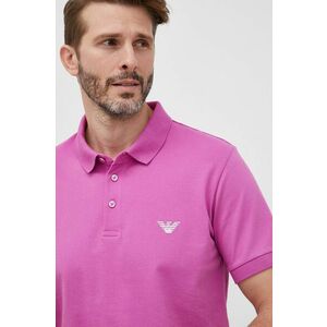 Bavlnené polo tričko Emporio Armani Underwear fialová farba, jednofarebné vyobraziť