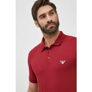 Bavlnené polo tričko Emporio Armani Underwear bordová farba, jednofarebné vyobraziť