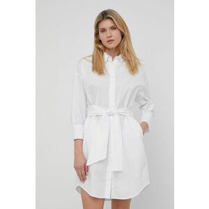 Bavlnené šaty Pepe Jeans Milena biela farba, mini, rovný strih vyobraziť