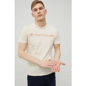 Bavlnené tričko Tom Tailor béžová farba, s potlačou vyobraziť