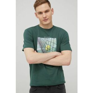 Bavlnené tričko Jack & Jones zelená farba, s potlačou vyobraziť