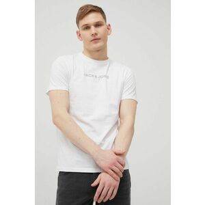Bavlnené tričko Premium by Jack&Jones biela farba, s potlačou vyobraziť