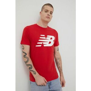 Tričko New Balance pánske, červená farba, s potlačou vyobraziť