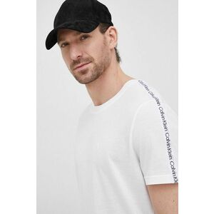 Bavlnené tričko Calvin Klein biela farba, s potlačou vyobraziť
