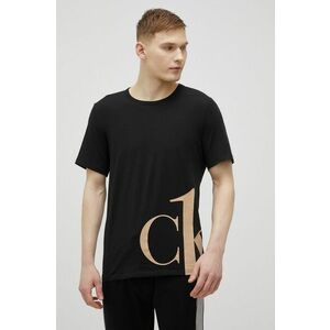 Pyžamové tričko Calvin Klein Underwear čierna farba, s potlačou vyobraziť