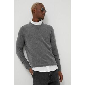 Vlnený sveter Superdry pánsky, šedá farba, vyobraziť