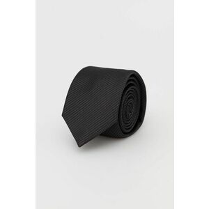 Hodvábna kravata HUGO čierna farba vyobraziť