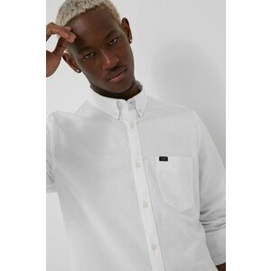 Bavlnená košeľa Lee pánska, biela farba, regular, s golierom button-down vyobraziť