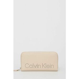 Peňaženka Calvin Klein dámsky, béžová farba vyobraziť