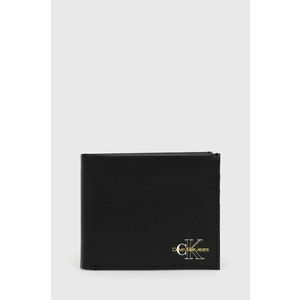 Kožená peňaženka Calvin Klein Jeans pánsky, čierna farba vyobraziť