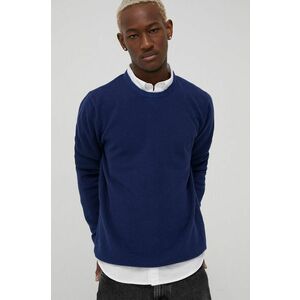 Bavlnený sveter Wrangler pánsky, tmavomodrá farba, tenký, vyobraziť
