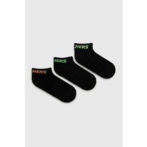 Detské ponožky Skechers (3-pak) čierna farba vyobraziť