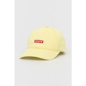 Bavlnená čiapka Levi's žltá farba, s nášivkou vyobraziť
