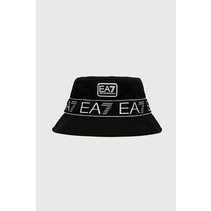 Bavlnený klobúk EA7 Emporio Armani čierna farba, bavlnený vyobraziť