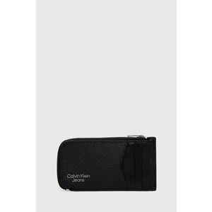 Kožená peňaženka Calvin Klein Jeans pánsky, čierna farba vyobraziť