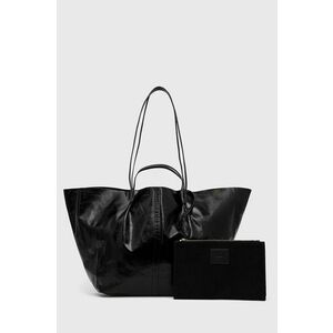 Kožená kabelka AllSaints čierna farba vyobraziť