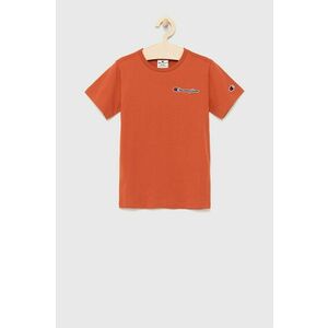 Detské bavlnené tričko Champion 305955 červená farba, s nášivkou vyobraziť