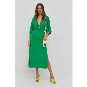 Šaty Nissa zelená farba, midi, áčkový strih vyobraziť