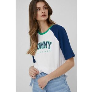 Bavlnené tričko Tommy Hilfiger tmavomodrá farba, vyobraziť