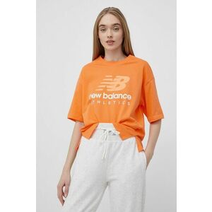 Bavlnené tričko New Balance WT21503VIB oranžová farba, vyobraziť