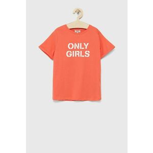 Detské bavlnené tričko Kids Only oranžová farba, vyobraziť