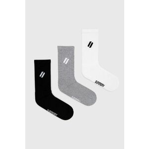 Ponožky Superdry (3-pak) pánske, biela farba vyobraziť