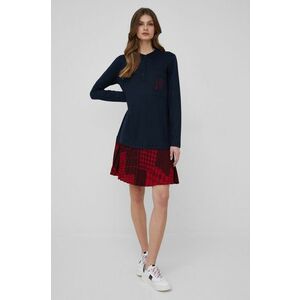 Šaty Tommy Hilfiger Icon tmavomodrá farba, mini, áčkový strih vyobraziť