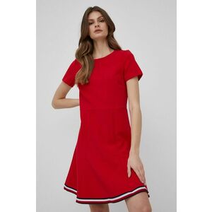 Šaty Tommy Hilfiger Angela červená farba, mini, áčkový strih vyobraziť