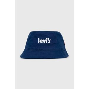Detský bavlnený klobúk Levi's tmavomodrá farba, bavlnený vyobraziť