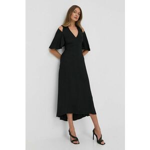 Šaty Victoria Beckham čierna farba, midi, áčkový strih vyobraziť