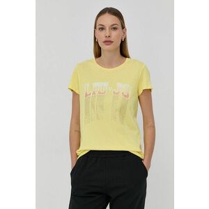 Bavlnené tričko Liu Jo žltá farba, vyobraziť