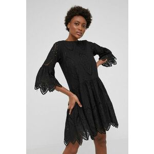 Bavlnené šaty Answear Lab čierna farba, mini, rovný strih vyobraziť