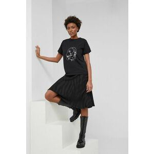 Bavlnené tričko Answear Lab čierna farba, vyobraziť