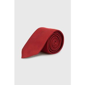 Hodvábna kravata HUGO červená farba vyobraziť