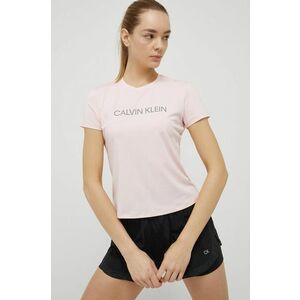 Tréningové tričko Calvin Klein Performance ružová farba, vyobraziť