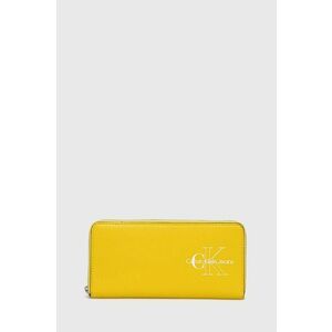 Peňaženka Calvin Klein Jeans dámsky, žltá farba vyobraziť