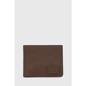 Kožená peňaženka Superdry pánsky, hnedá farba vyobraziť