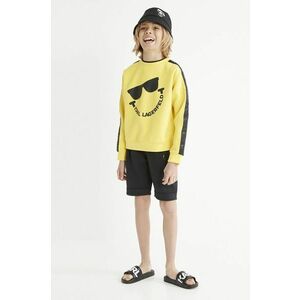 Detská mikina Karl Lagerfeld žltá farba, s potlačou vyobraziť